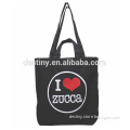 Popular fashion black dual purpose shoulder cotton canvas tote bag